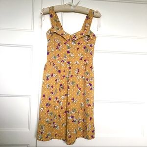 Yellow Floral Dress Made in USA